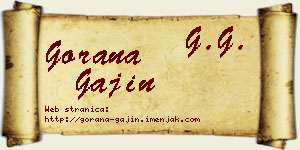 Gorana Gajin vizit kartica